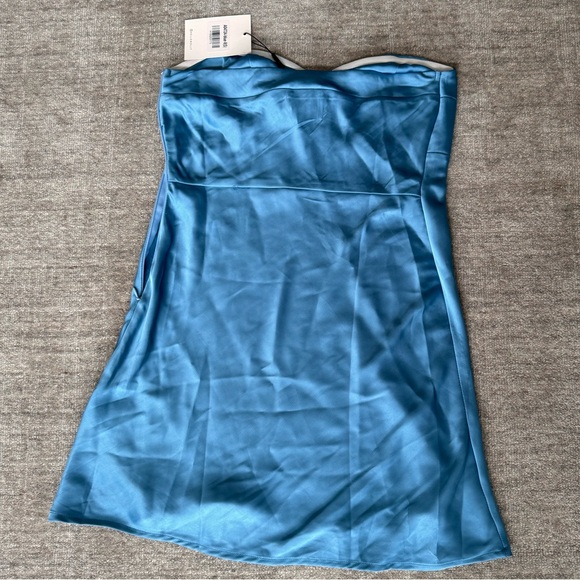 Hello Molly Blue Slip Satin Mini Dress - Picture 4 of 5